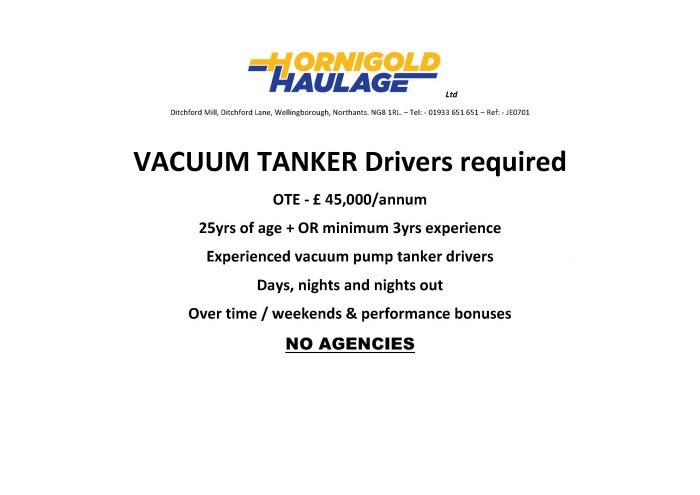 Tanker Driver Advert